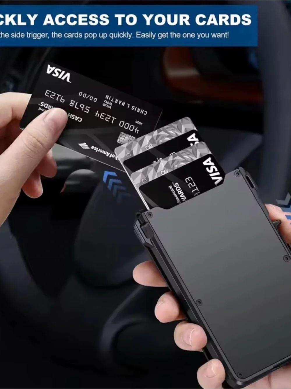 Minimalist Men's RFID-Blocking Leather Card Wallet - Black